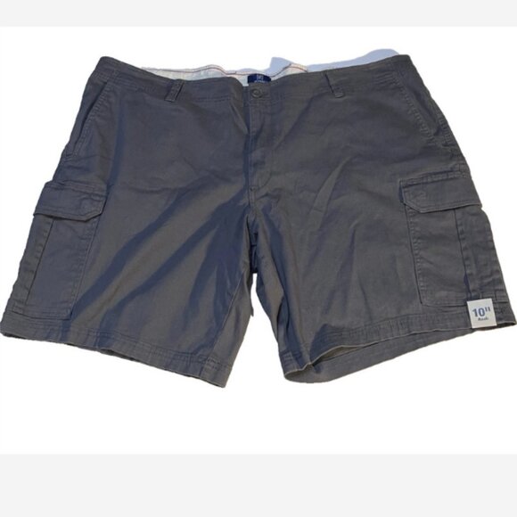 George Cargo Shorts Men Size 46 Dark Gray 6 Pocket Zip/Button Stretch Inseam 10" - Picture 1 of 3